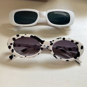 Cow 🐄 print sunglasses & white bridal sunnies bundle